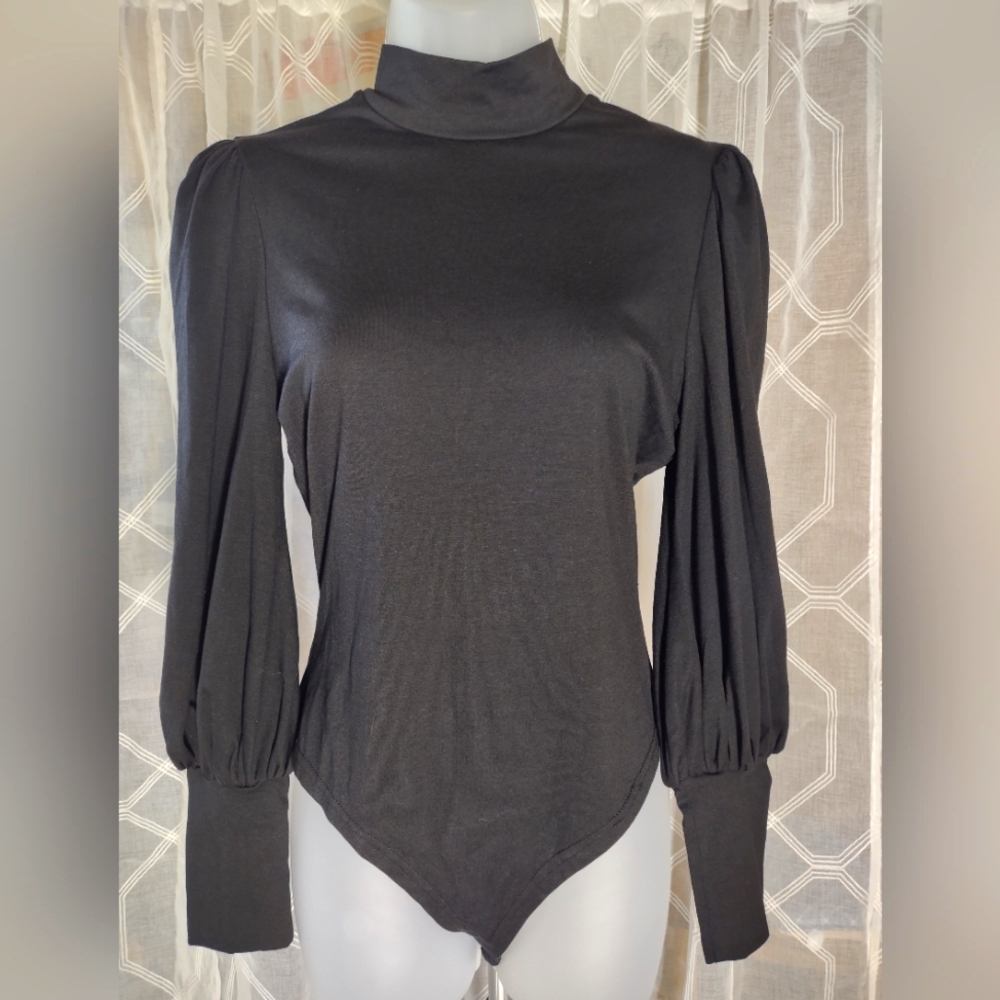 Allegra K, Elegant Black Women's Bodysuit